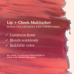 Tower 28 BeachPlease Sunkissed flush cream blush shade range on cheeks.
