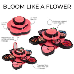 Toysical makeup kit teens concealer and blush powders arranged for quick day touch-ups