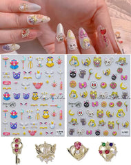 TPhaelay cartoon nail stickers model A on two sheets for creative manicure ideas.