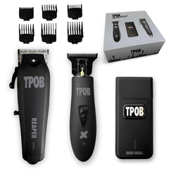 TPOB Slime 2 black clipper front view with ergonomic grip for comfort