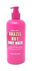 Trader Joe's Brazil Nut Body Wash lather action: gentle cleanse suitable for daily skincare.
