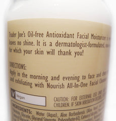 Trader Joe's Nourish Oil-Free Facial Moisturizer applied on hand for quick absorption.