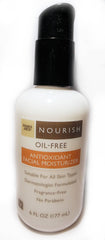 Trader Joe's Nourish Oil-Free Facial Moisturizer bottle front shows lightweight hydration.