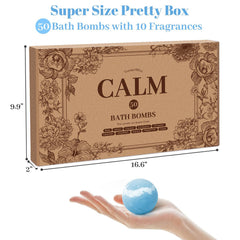 TranquilBliss bath bombs 10 scents labels help you choose the perfect mood.