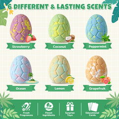 TranquilBliss color-filled water as the dino egg fizzes in tub