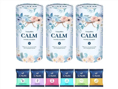 TranquilBliss shower steamers collection in cylindrical box for a spa-like moment at home