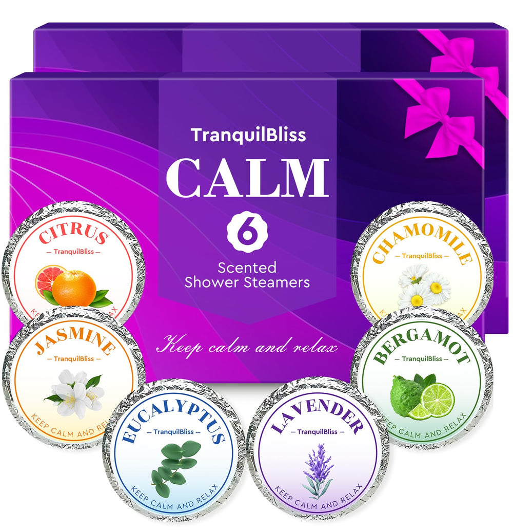 TranquilBliss lavender shower steamer—calming scent for a relaxing shower.