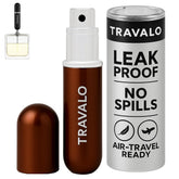 Travalo Classic HD brown atomizer close-up showing portable design for on-the-go scent