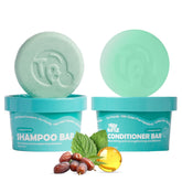 Tree Bottle castor oil shampoo bar set for refreshing cleansing and nourished hair.