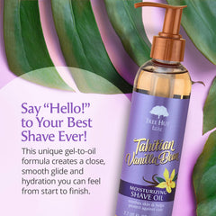 Tree Hut Bare gel-vers-huile montre la transition hydratante pendant le rasage.