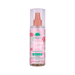 Tree Hut Merry Mint Fragrance Mist bottle ready for daily hydration and a festive vibe.