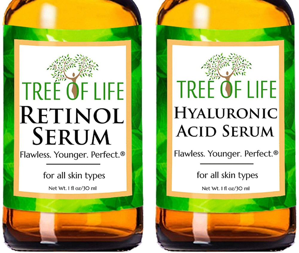 Tree of Life Beauty retinol serum bottle close-up for firming and anti‑aging support