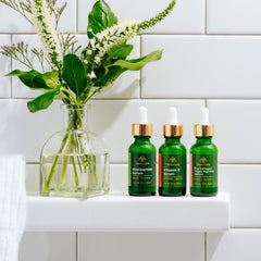 Tree of Life Beauty Niacinamide serum bottle hydrates and supports the skin barrier