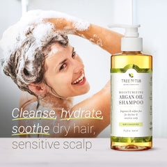 Tree to Tub fragrance-free shampoo ingredients soapberry highlight gentle botanical hydration.