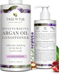 Tree to Tub moisturizing conditioner bottle on shelf provides hydration for dry hair.