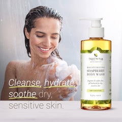 Tree to Tub Unscented Body Wash foam illustrating gentle lather for sensitive skin