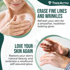 Shea butter in TreeActiv cream providing nourishing moisture for crepey areas