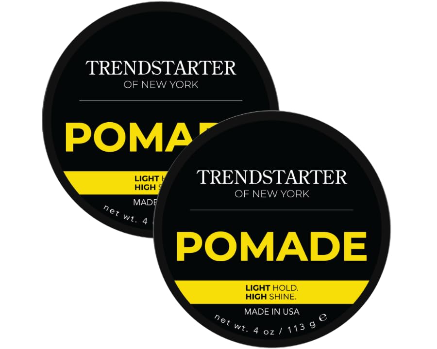 TRENDSTARTER Classic Pomade pack2 jars, front view, for all-day shine.
