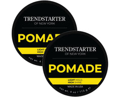 TRENDSTARTER Classic Pomade pack2 jars, front view, for all-day shine.