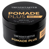 TRENDSTARTER Pomade Plus jar closeup showing gel-style hold for defined looks