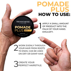 TRENDSTARTER Pomade Plus medium shine swatch reveals natural finish