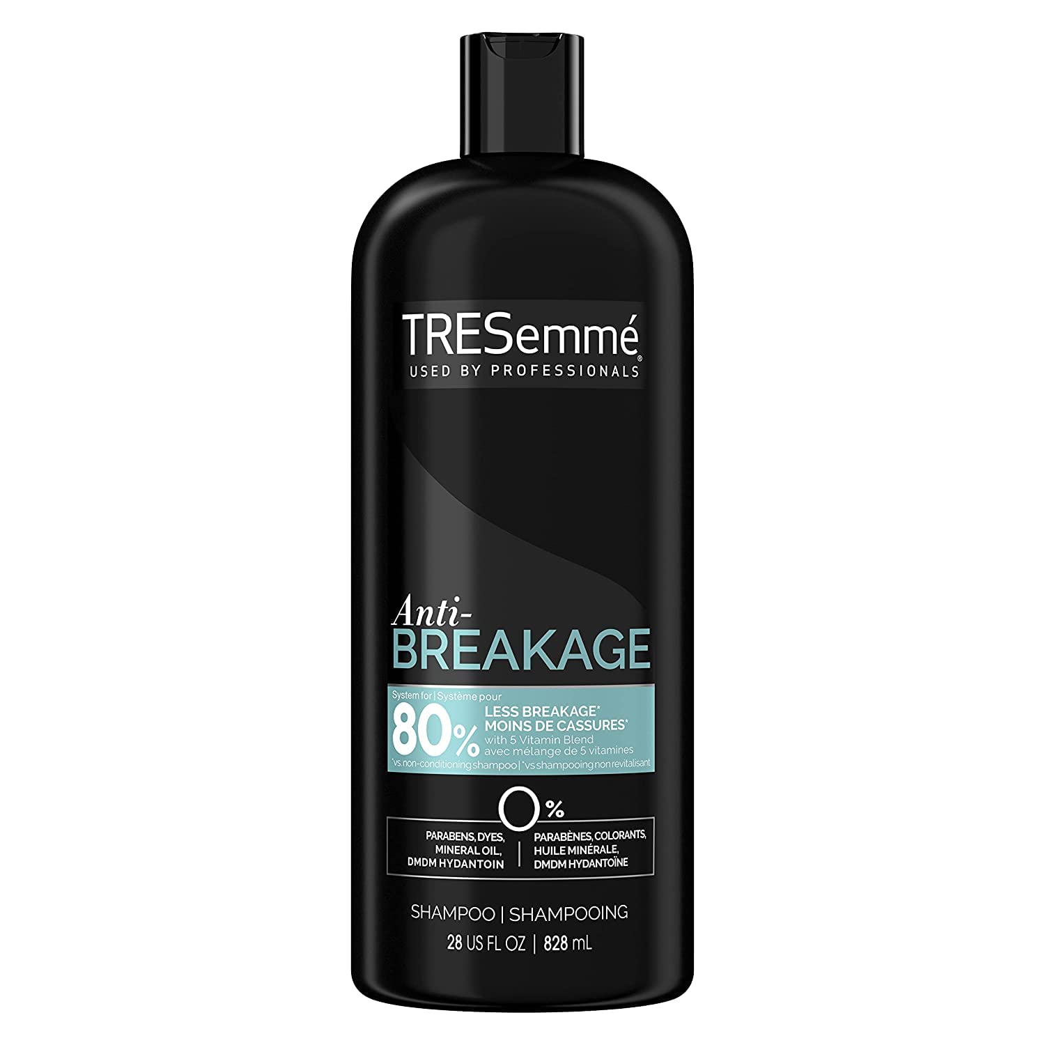 TRESemmé Anti-Breakage shampoo bottle front with two-pack for daily care
