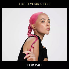 TRESemmé frizz control post-spray with smooth, defined strands.
