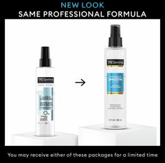 TRESemmé Pro Pure leave-in being applied to damp hair to detangle.