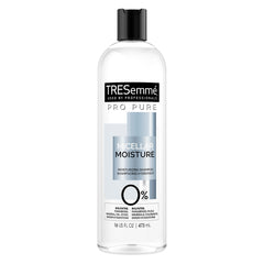 TRESemmé Pro Pure Micellar Moisture Shampoo bottle with hydrating formula for dry hair.