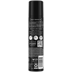TRESemmé travel-size root touch-up spray demonstrated for on-the-go color refresh.