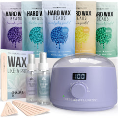 Tress Wellness waxing kit with digital warmer in purple for precise at-home waxing
