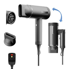 Tresses Touch hair dryer front view, high-speed drying for salon-grade results at home.