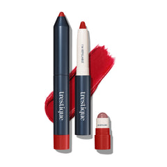 TRE'STIQUE Matte Lip Crayon Chile Red swatch for bold matte lips.