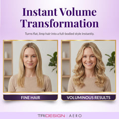 Aero Body Infusion Volumizer applied to damp hair to boost body and shine.