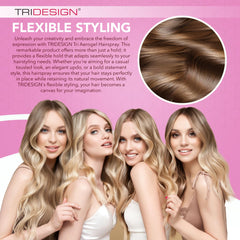 TRI Design Aerogel Hairspray application demonstrating easy spray for defined shape.