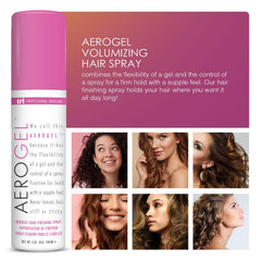 TRIDESIGN Aerogel Hairspray creates a shiny, non-sticky finish for all hair types.
