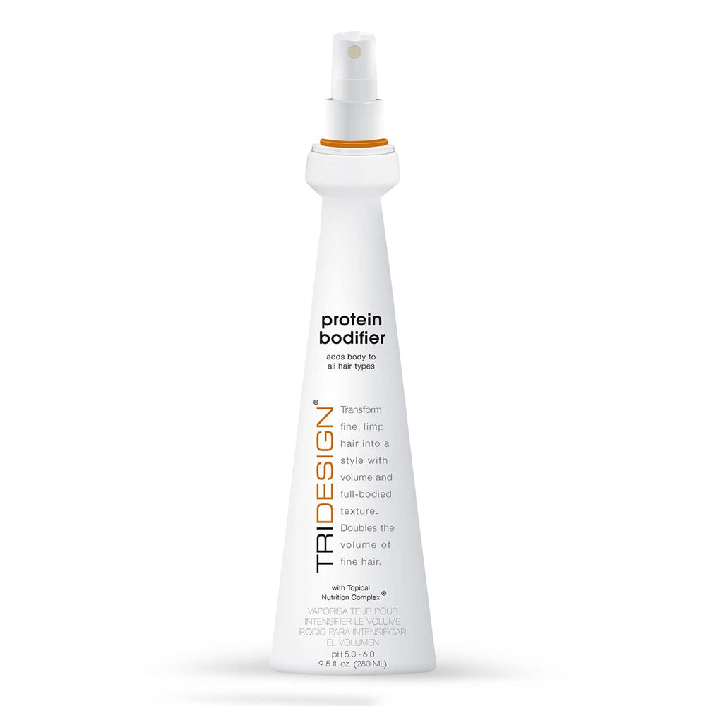 TRI Design Protein Bodifier bottle front view shows lift and texture for all hair types.