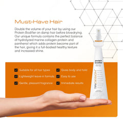TRI Design Protein Bodifier mist-veil highlights lightweight spray that nourishes strands.
