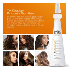 TRI Design Protein Bodifier nozzle-dispense demonstrates controlled, even spray ideal for precise styling.