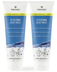 TRIHARD chlorine removal body wash bottle pour for post-swim refresh and gentle chlorine rinsing