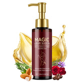 Trihood Body Firming Oil bottle closeup, premium packaging for hydration.