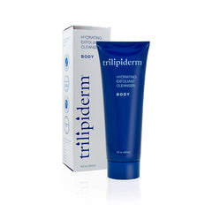 Trilipiderm hydrating exfoliant cleanser tube highlighting multi-use wash and scrub for smooth skin