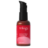 Trilogy Instant Glow Rosehip Oil bottle close-up for radiant skin glow