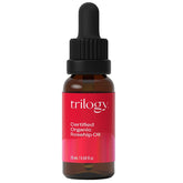 Trilogy rosehip oil bottle shown for pure organic skincare nourishment