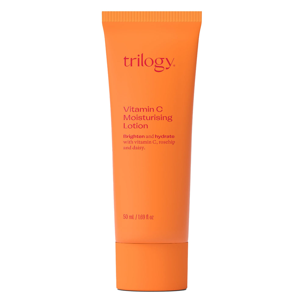 Trilogy Vitamin C Moisturising Lotion bottle for daily radiant skin glow.