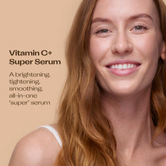 Trilogy Vitamin C Serum application on cheek for even tone.