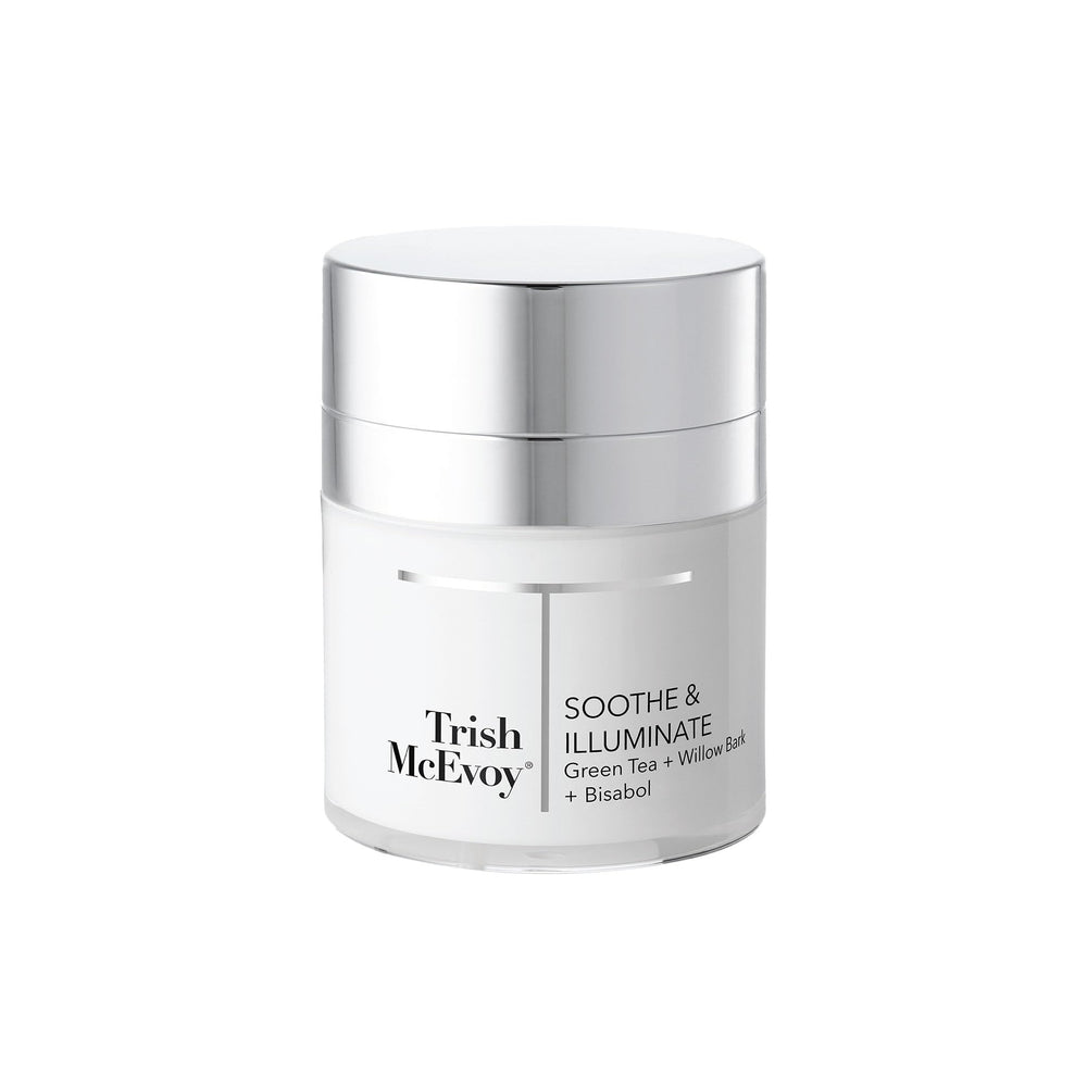 Trish McEvoy Beauty Booster Soothe & Illuminate Cream in one-touch jar for easy dispensing.