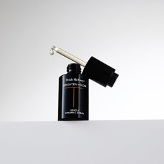 Trish McEvoy Brighten and Glow serum texture swatch shows smooth application.