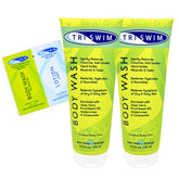 TRISWIM After Swim Chlorine Body Wash bottle with hydrating, chlorine-protecting formula.