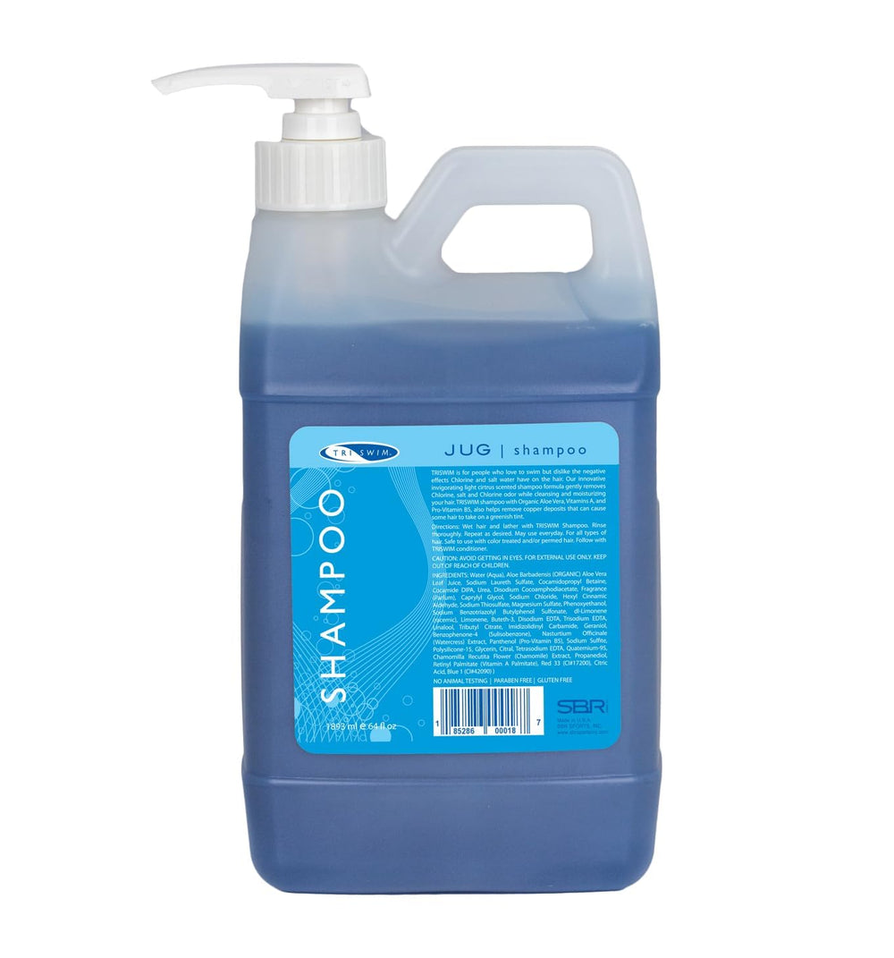 TRISWIM chlorine removal shampoo bottle with pump removes chlorine after swimming
